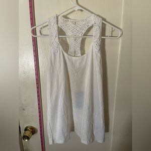 Ralph Lauren Women's White w/Crochet Tank Top